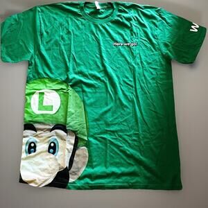 Alstyle Shirt Mens XL Luigi Nintendo Wii Promo Super Mario Bros Large Print